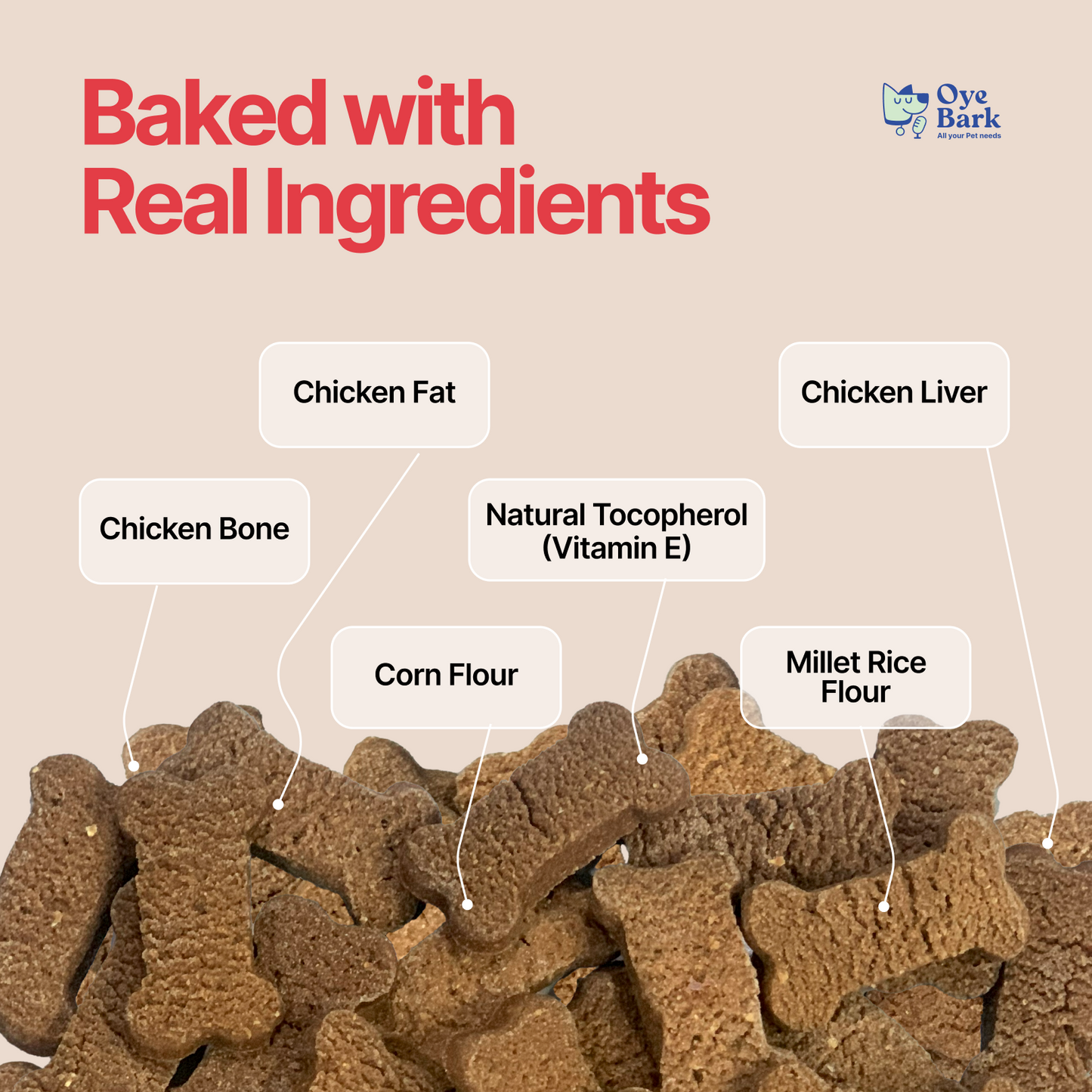 BarkBite Dog Treats - Cookies (500g)