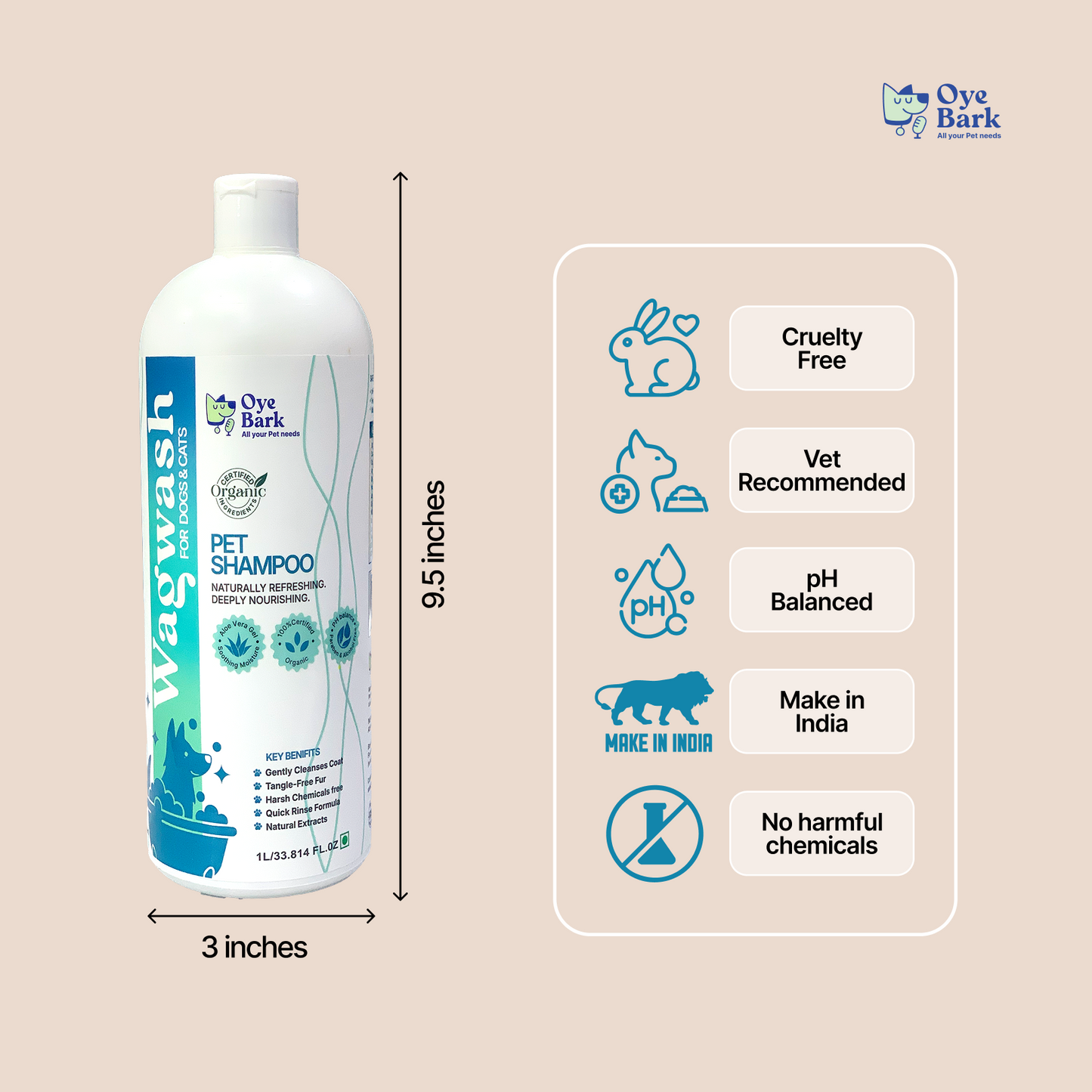 WagWash Organic Pet Shampoo - 1000ml