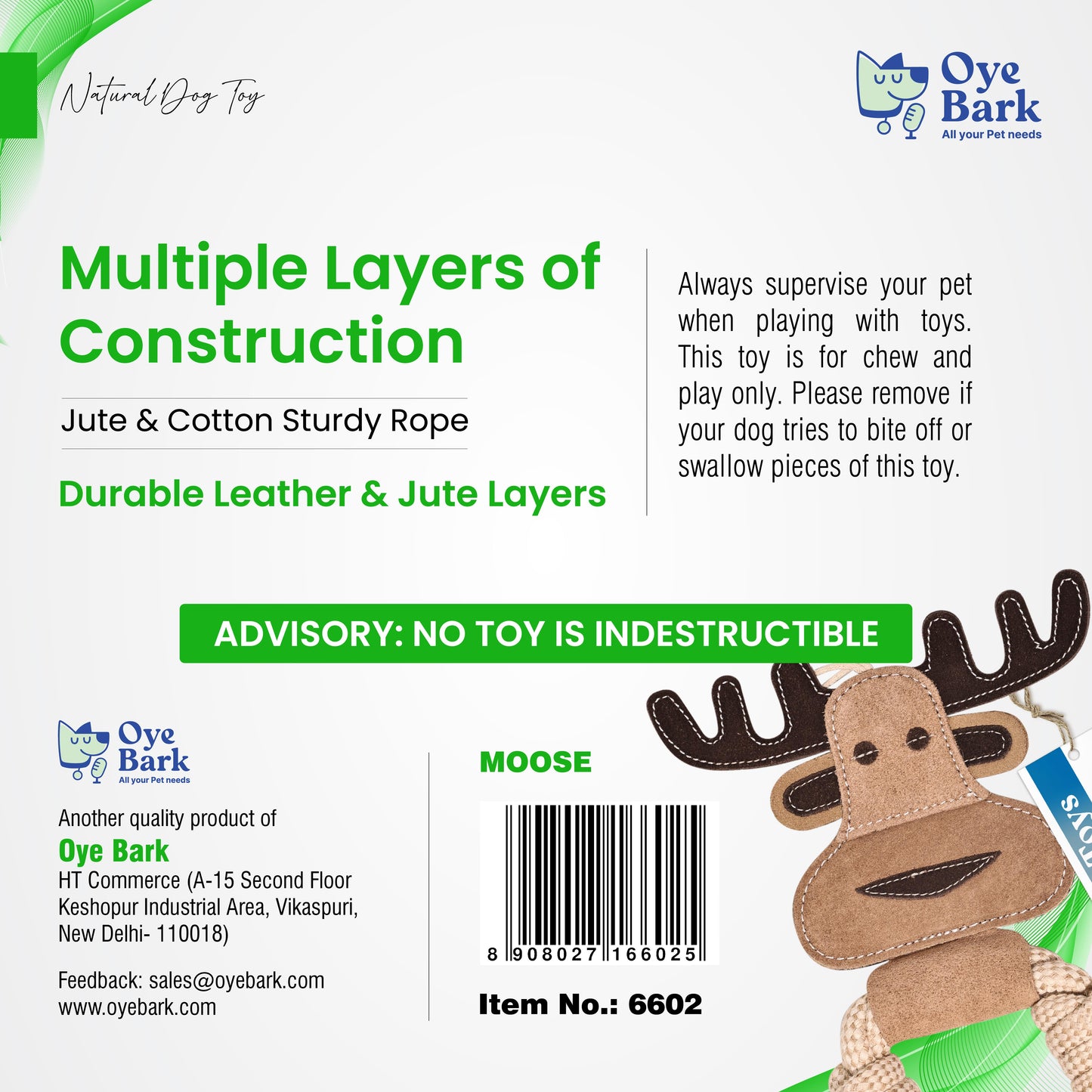 Moose Leather Dog Toy